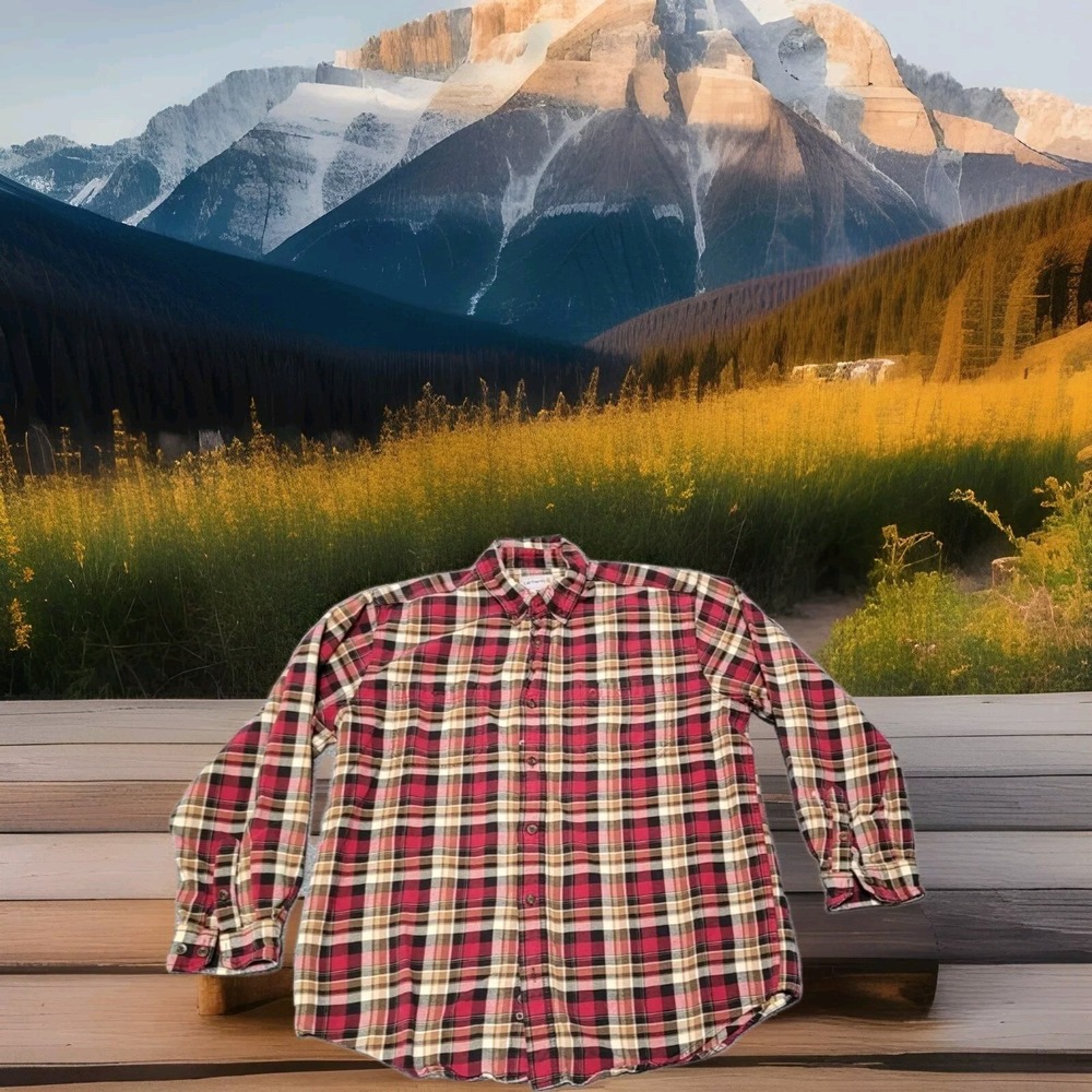 Carhartt‎ Shirt Men's Size XL Plaid Flannel Long Sleeve Button Collar